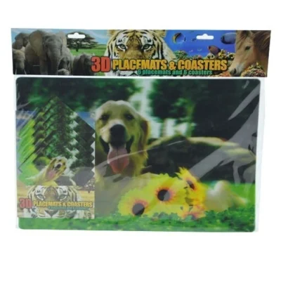 3D Tiere Tischset und Untersetzer sortiert 12er Set
