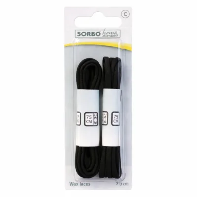 Sorbo veters wax zwart 75 cm 2 paar