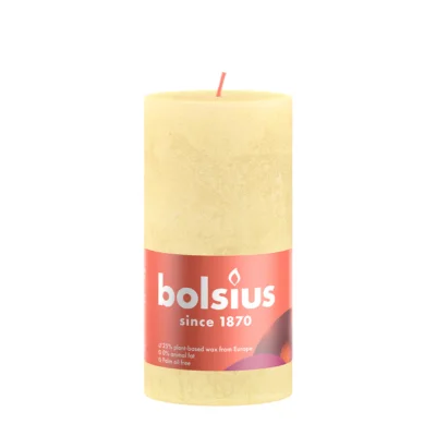 Bolsius stompkaars rustiek botergeel 6,8 x 13 cm