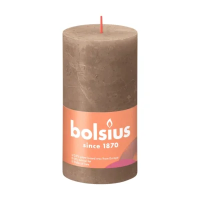 Bolsius stompkaars rustiek bruin 6,8 x 13 cm