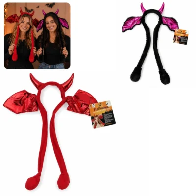 Halloween hoofdband met bewegende oren 55 cm 2 assorti
