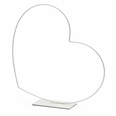 Decoratie Hart Frame liggend wit 58 cm