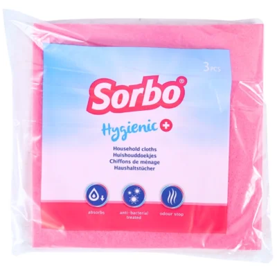 Sorbo huishouddoek roze 38 cm 3 stuks