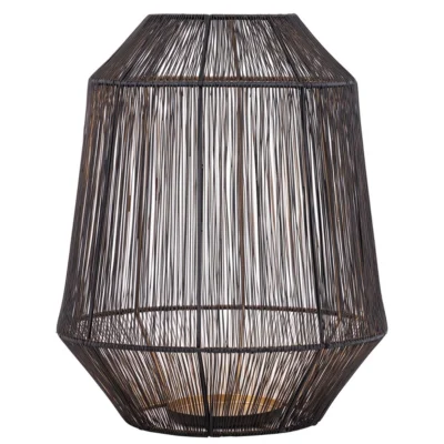 PTMD windlicht Justy L zwart/goudkleurig 38 cm