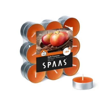 (R) Spaas geur theelichten Apple Cinnamon 4 cm set van 18
