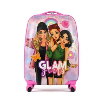 Koffer Glam Girls op wieltjes roze 48 cm