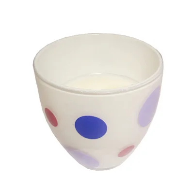 Citronella kaars in glazen houder wit / paars