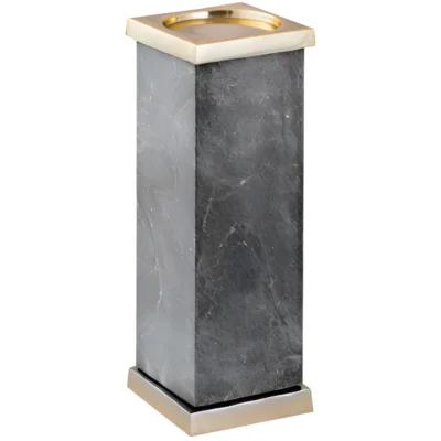 PTMD kaarsenhouder Alanna marmer zwart/goudkleurig 33,5 cm