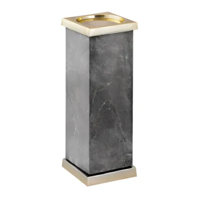 PTMD kaarsenhouder Alanna marmer zwart/goudkleurig 28,5 cm