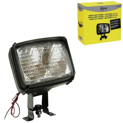 Werklamp dubbel zwart 16 cm