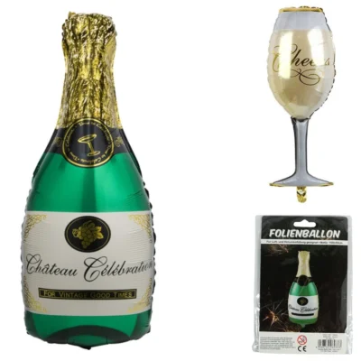 Folieballon Champagne 100 cm 2 assorti