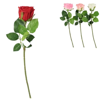 Kunstbloem roos 45 cm 4 assorti