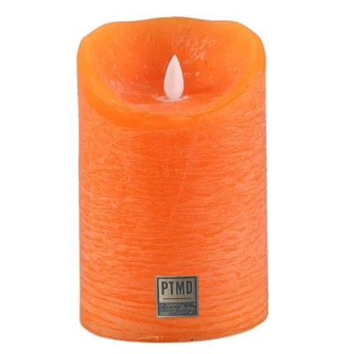 PTMD LED Stumpenkerze Batteriebetrieben L orange 10 x 15 cm