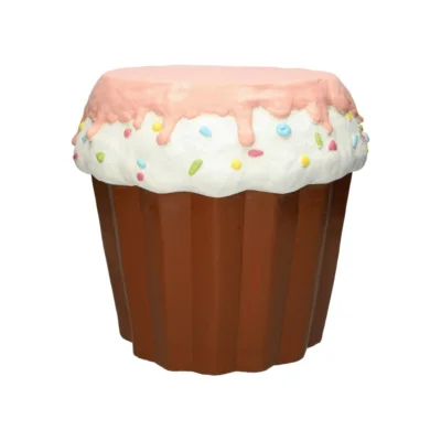 Bijzettafel cupcake lichtroze/wit 37 cm