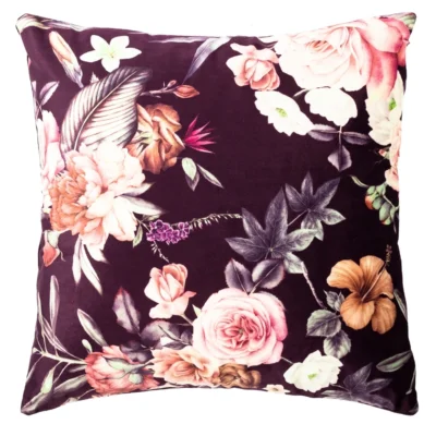 Tiseco kussen Ambiance Floral pomegranate 45 x 45 cm