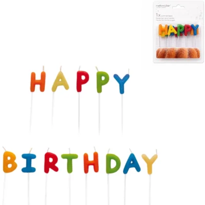 Taartkaarsen Happy Birthday 13-delig