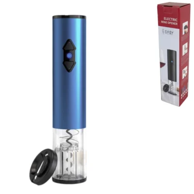 Elektrischer Korkenzieher batteriebetrieben blau 23 cm