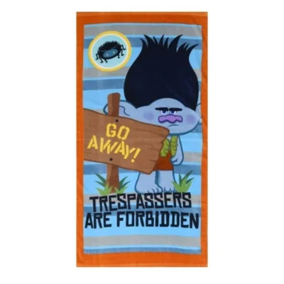 DW92051 Dreamworks Badhanddoek blauw Trolls 140 cm