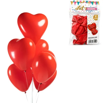 Ballon Heart rood 30 cm 10 stuks
