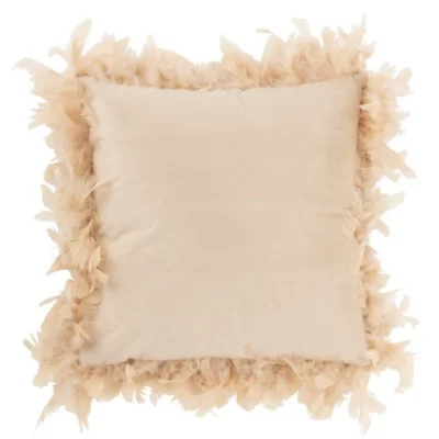 J-line kussen Pluimen beige 45 x 45 cm