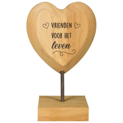 Paper Dreams houten hart met tekst Vrienden 18 cm