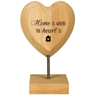 Paper Dreams houten hart met tekst Home is where the heart is 18 cm