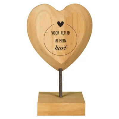 Paper Dreams houten hart met tekst Voor altijd in mijn hart 18 cm