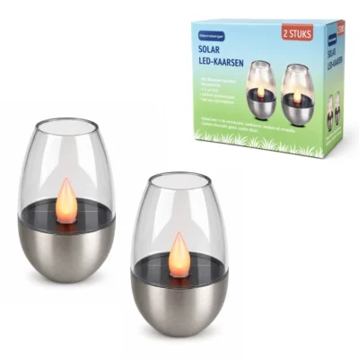 Mannsberger solar LED kaarsen 10 cm set van 2