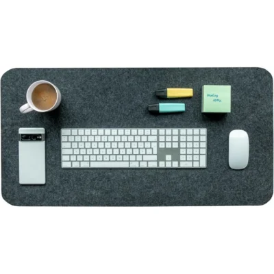 Premium bureau onderlegger vilt donkergrijs 80 x 40 cm