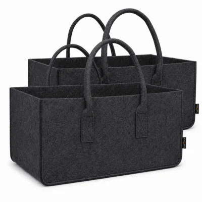 Premium mand vilt donkergrijs 61 cm set van 2