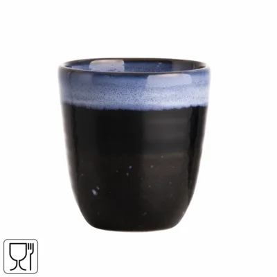 Gusta mok Retro zwart/blauw 180 ml