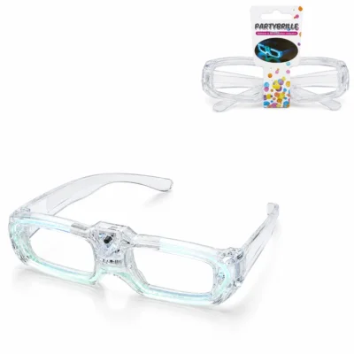 Partybrille LED Batteriebetrieben transparent Einheitsgröße