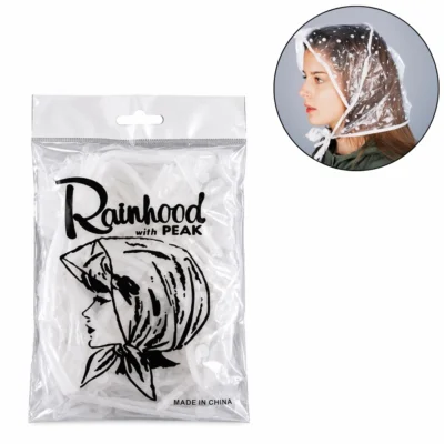 Regenkapje transparant stippen one size