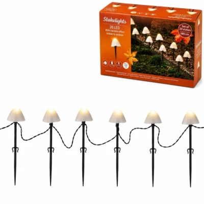 Tuinverlichting Paddenstoel LED op batterij 380 cm