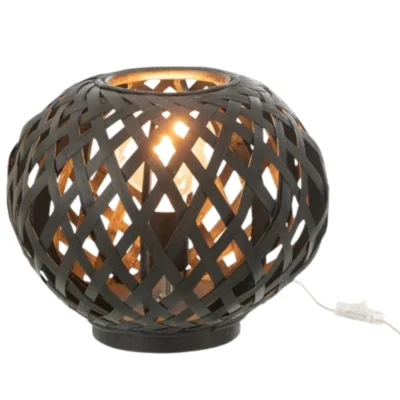 J-Line tafellamp Bamboo zwart 30 cm