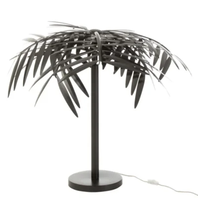 J-line Tischlampe Blatt Metall schwarz 73 cm