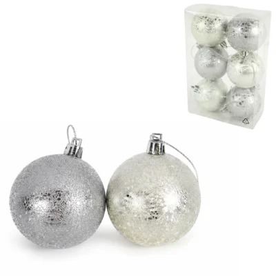 Weihnachtskugeln Mirror silberfarbig 5.5 cm 6er Set