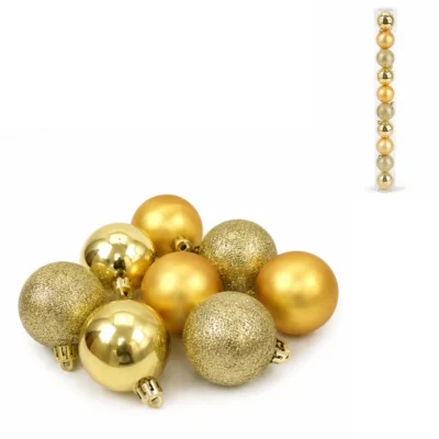 Weihnachtskugeln goldfarbig 6 cm 10er-Set