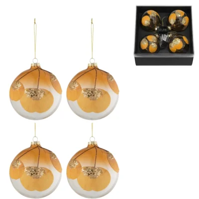 J-Line weihnachtskugeln gelb 10 cm 4 stück