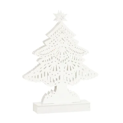 J-Line kerstboom LED op batterij wit 25 cm