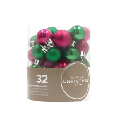 Kerstballen shatterproof Berry 32 stuks
