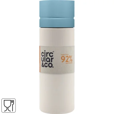 Circular & co drinkfles creme/blauw 600 ml