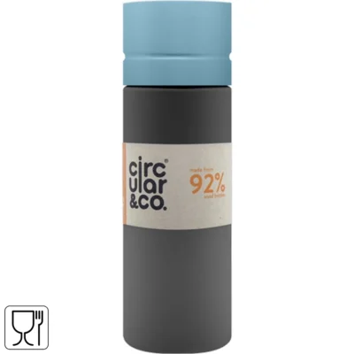 Circular & co drinkfles grijs/blauw 600 ml