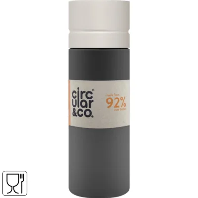 Circular & co drinkfles grijs/creme 600 ml