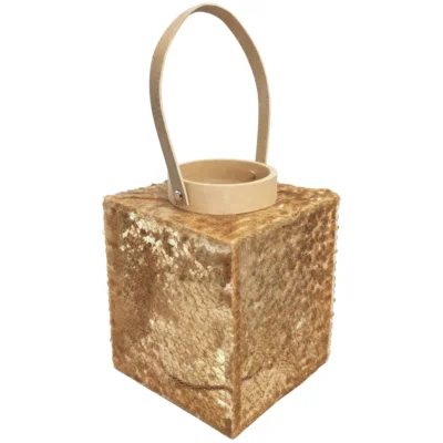 Lantaarn Lofty Glam Square naturel 27 cm