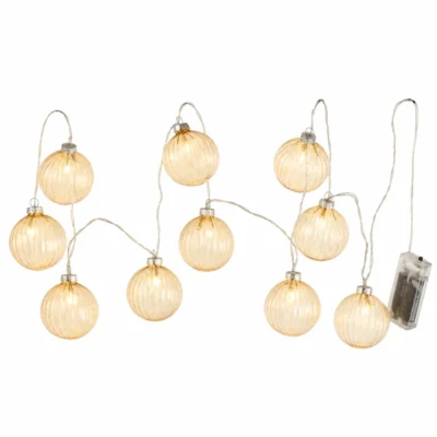 J-Line lichtketting Bollen glas amber 165 cm