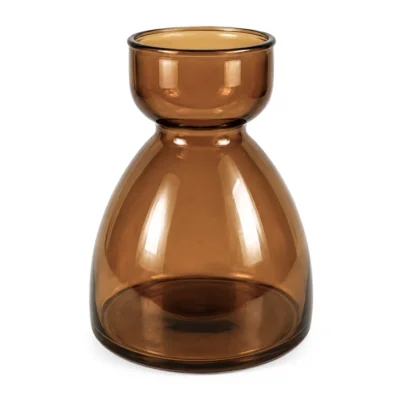 Vaas gerecycled glas bruin 34 cm