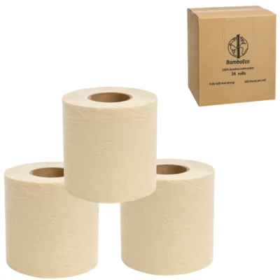 Wc papier bamboe 350 vellen 3-laags 24 stuks