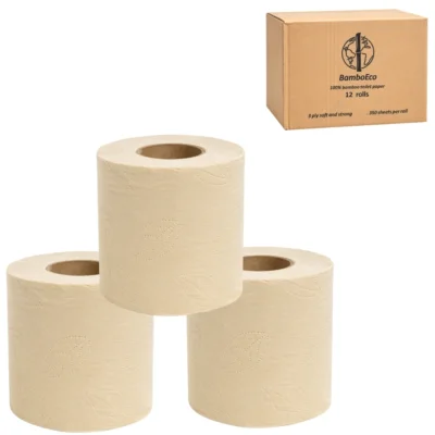 Wc papier bamboe 350 vellen 3-laags 12 stuks