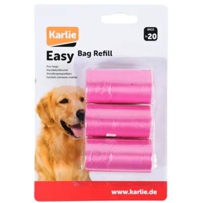 Karlie poepzakjes easy bag roze 3 x 20 stuks